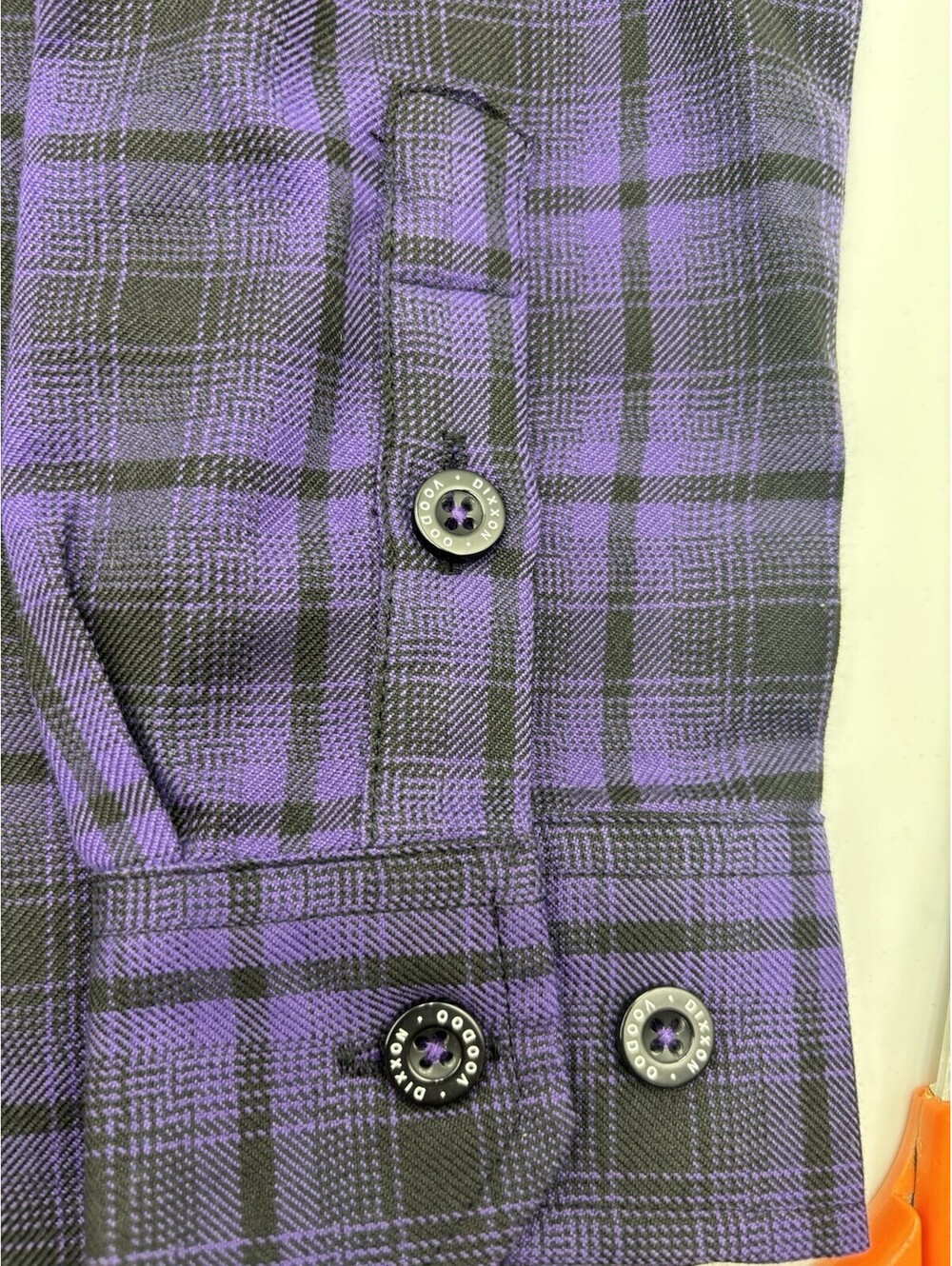 Dixxon Flannel Voodoo Women’s Large Purple and Black Plaid Patterned New! - Picture 6 of 9